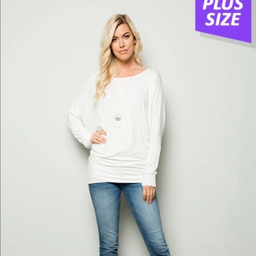 Plus Size Loose Fit Solid Top - Picture 1 of 3